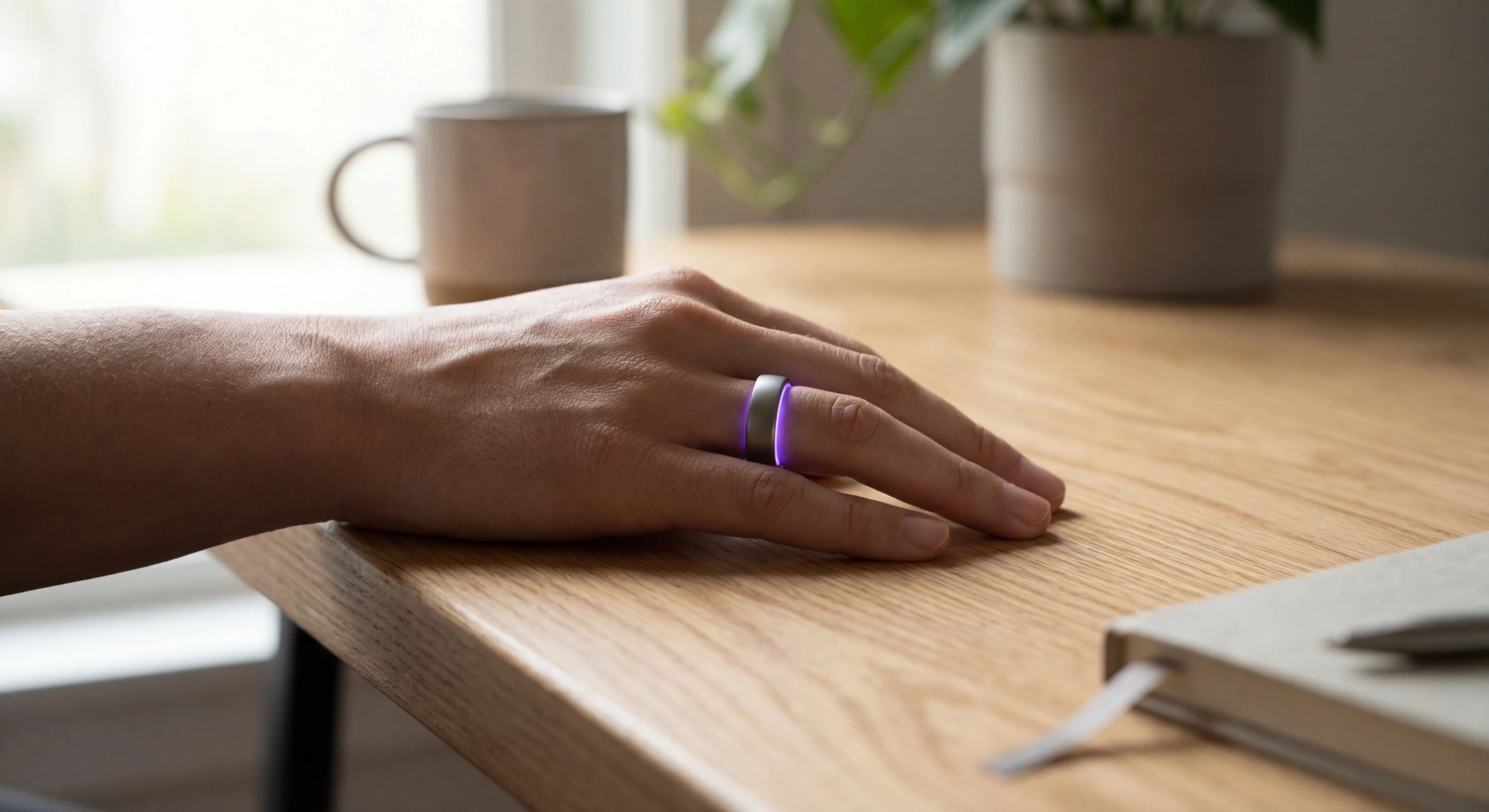 Person wearing Pulse ring during daily activities
